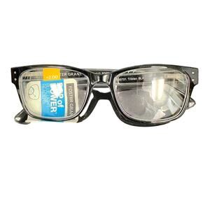 Foster Grant Tristan +2.00 Blue Light Reading Glasses NWT w/ Hard Case